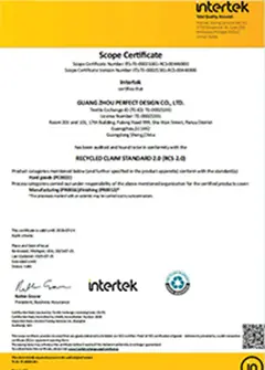 Stolz zertifiziert als Mitglied des Recycled Claim Standard (RJC).