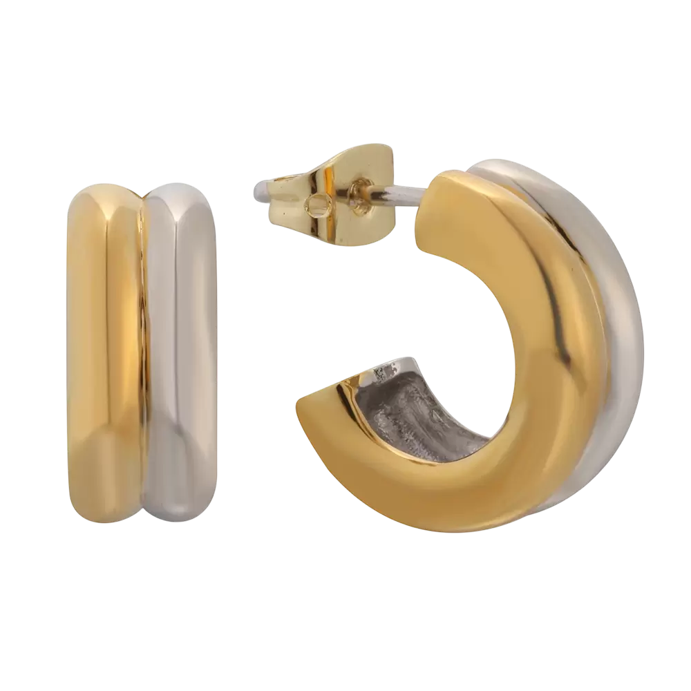 E04058K Zweifarbiger Ohrring aus 925er Sterlingsilber