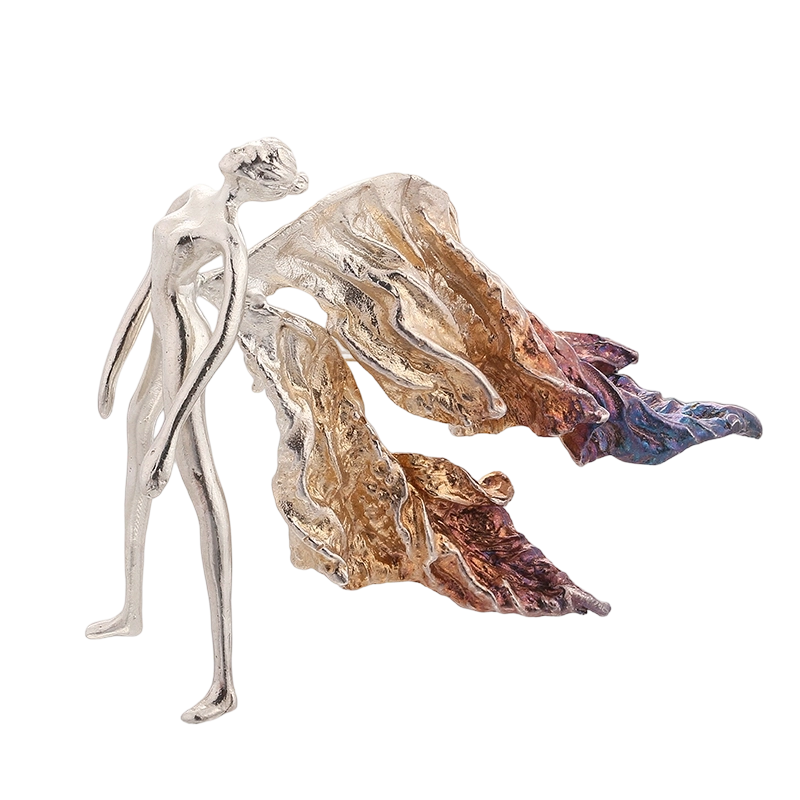 C00611 925 Sterling Silber Engel Handgefertigte Brosche