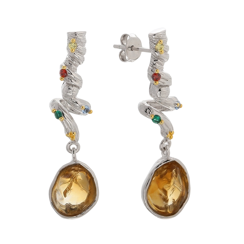 YE03624 925 Sterling Silber Critine Handgefertigter Ohrring