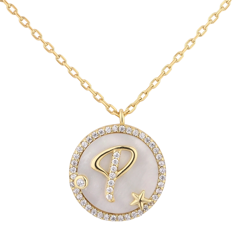 Halskette aus 925er Sterlingsilber mit Perlmutt