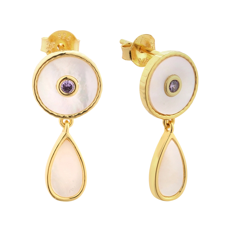 E08211 Ohrring aus 925er Sterlingsilber mit Perlmuttoptik