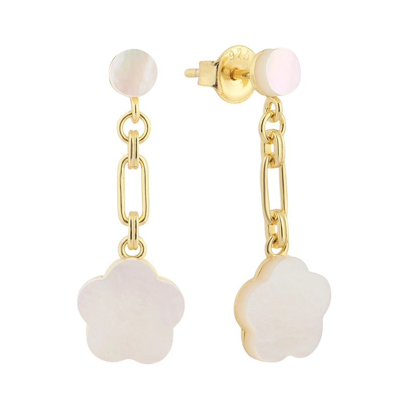 PLE07845 Ohrring aus 925er Sterlingsilber mit Perlmuttoptik