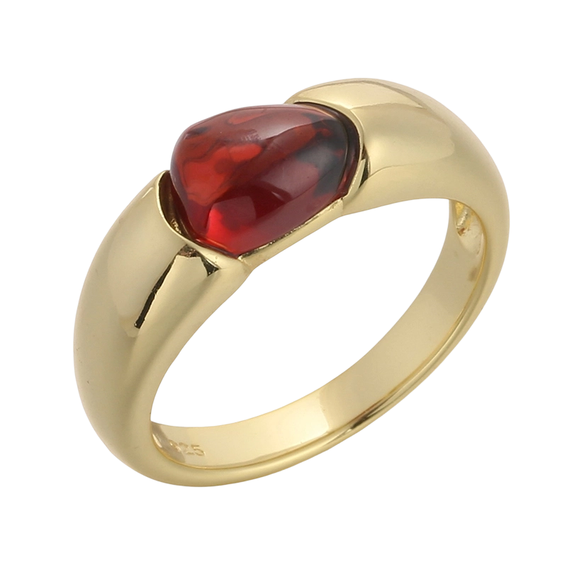 R04182A 925 Sterling Silber Granatring