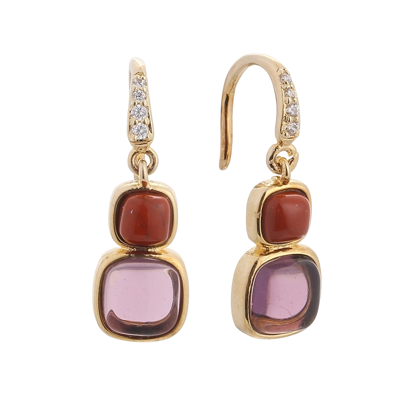 YE01818 Ohrring aus 925er Sterlingsilber mit Zirkonia-Jaspis